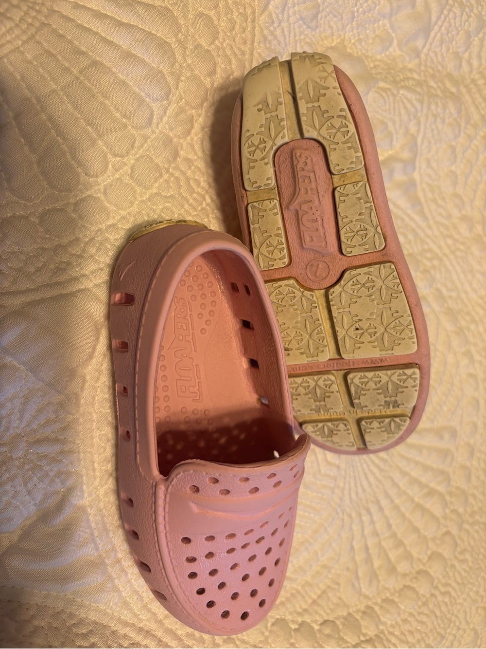 Floafers Toddler Size 7 Pink Perforated Slip On Penny Loafers Lightweight Water - Picture 5 of 6
